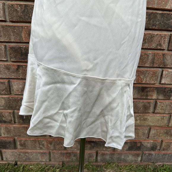 Theory Womens Dress Size 10 Warm Ivory Kensington Flirty Flare Low Back Designer - Picture 7 of 11